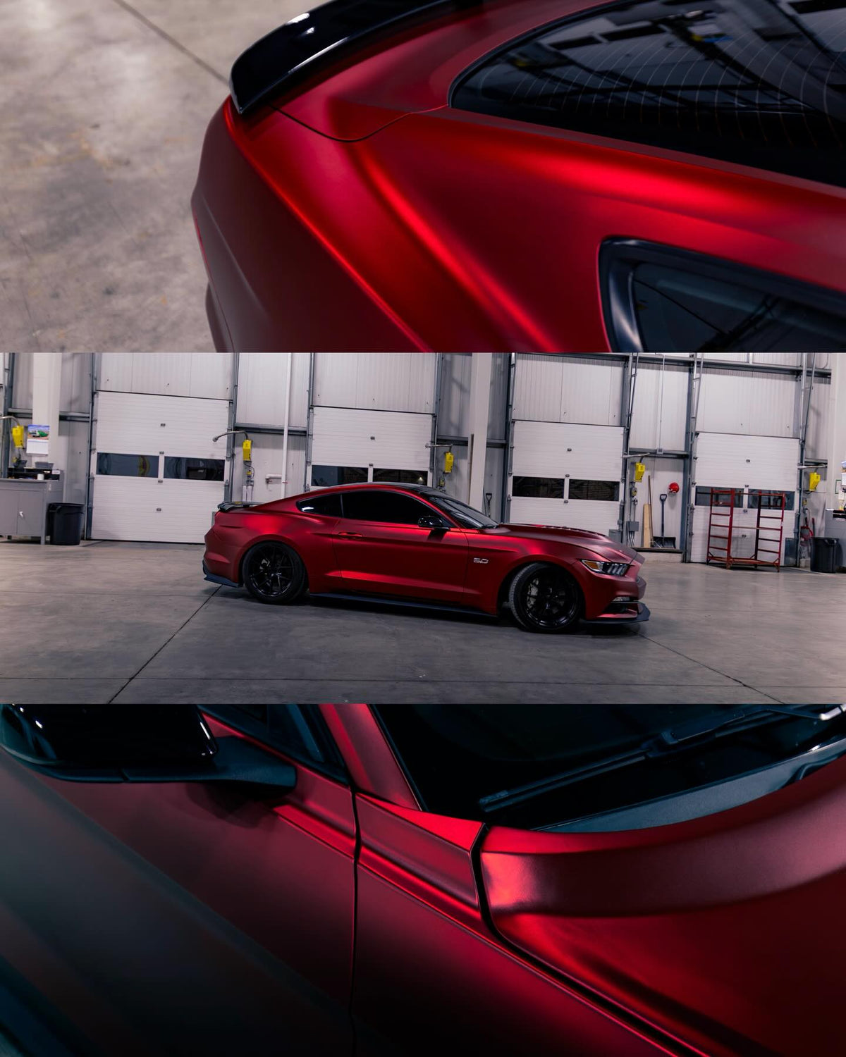 Satin Chrome Metallic Romanee Red Car Wrap