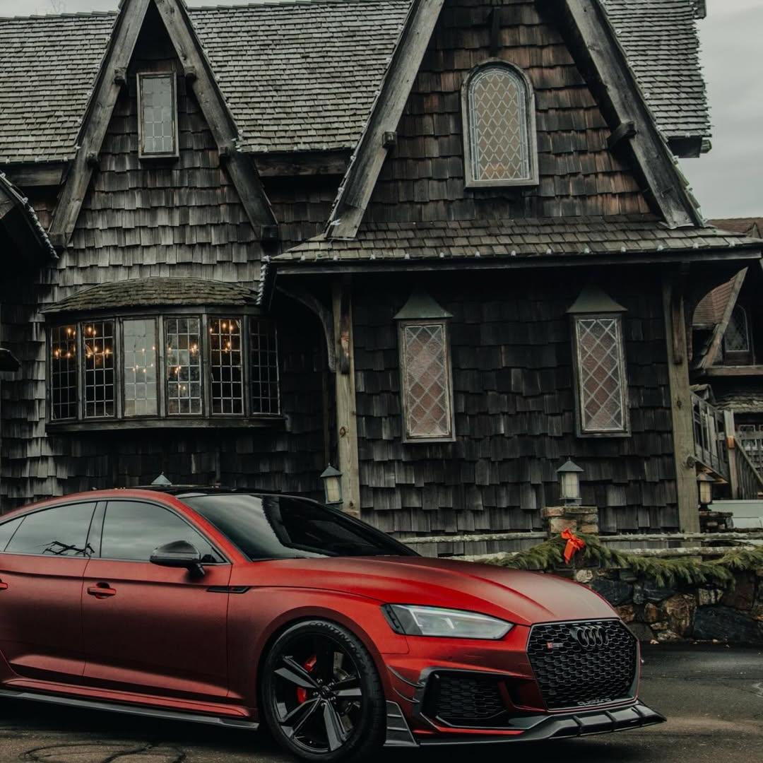 Satin Chrome Metallic Romanee Red Car Wrap