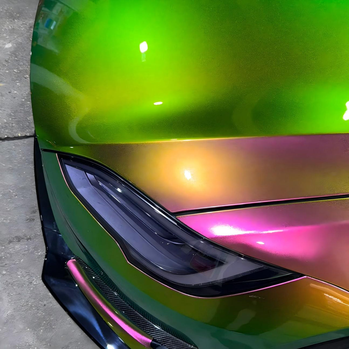 TPU Gloss Metallic Chameleon Pink Neon Iridescent Color PPF (Paint Protection Film)