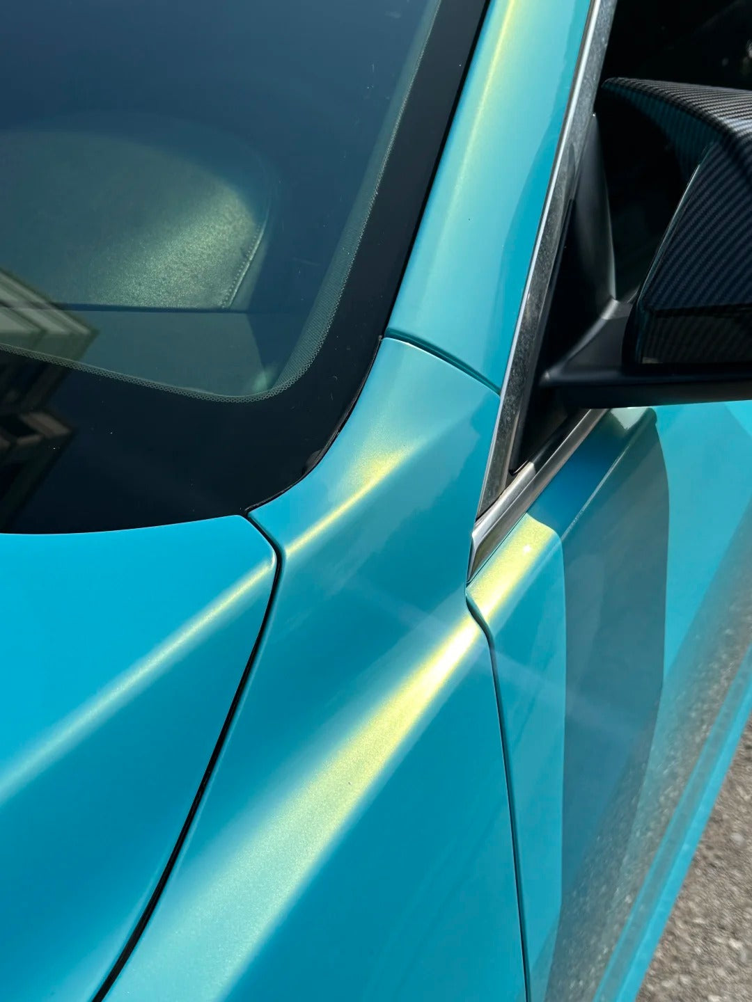 TPU Gloss Metallic Neon Ice Blue Colored PPF | Paint Protection Film