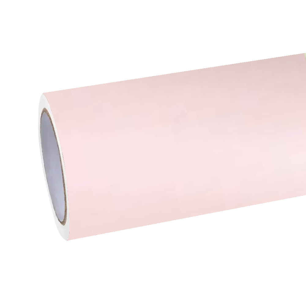 ALUKOCARWRAP Ultimate Flat Baby Pink Car Vinyl Wrap PET roll, premium matte pink car wrap packaging.