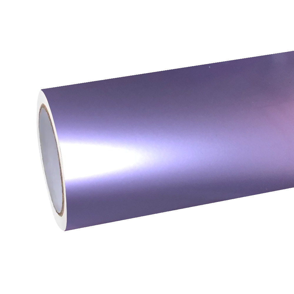 A retail roll of ALUKOCARWRAP gloss liquid victoria purple car vinyl wrap PET for professional automotive restyling.