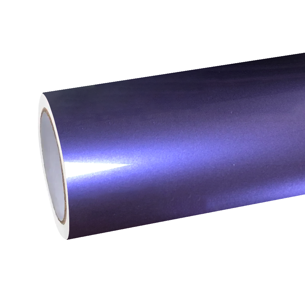ALUKOCARWRAP Gloss Metallic Viola Purple Car Vinyl Wrap PET on a luxury vehicle, showing premium gloss purple car wrap finish.