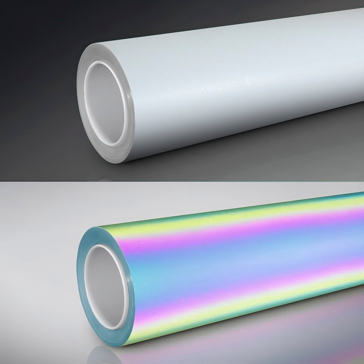White Prismatic Car Wrap