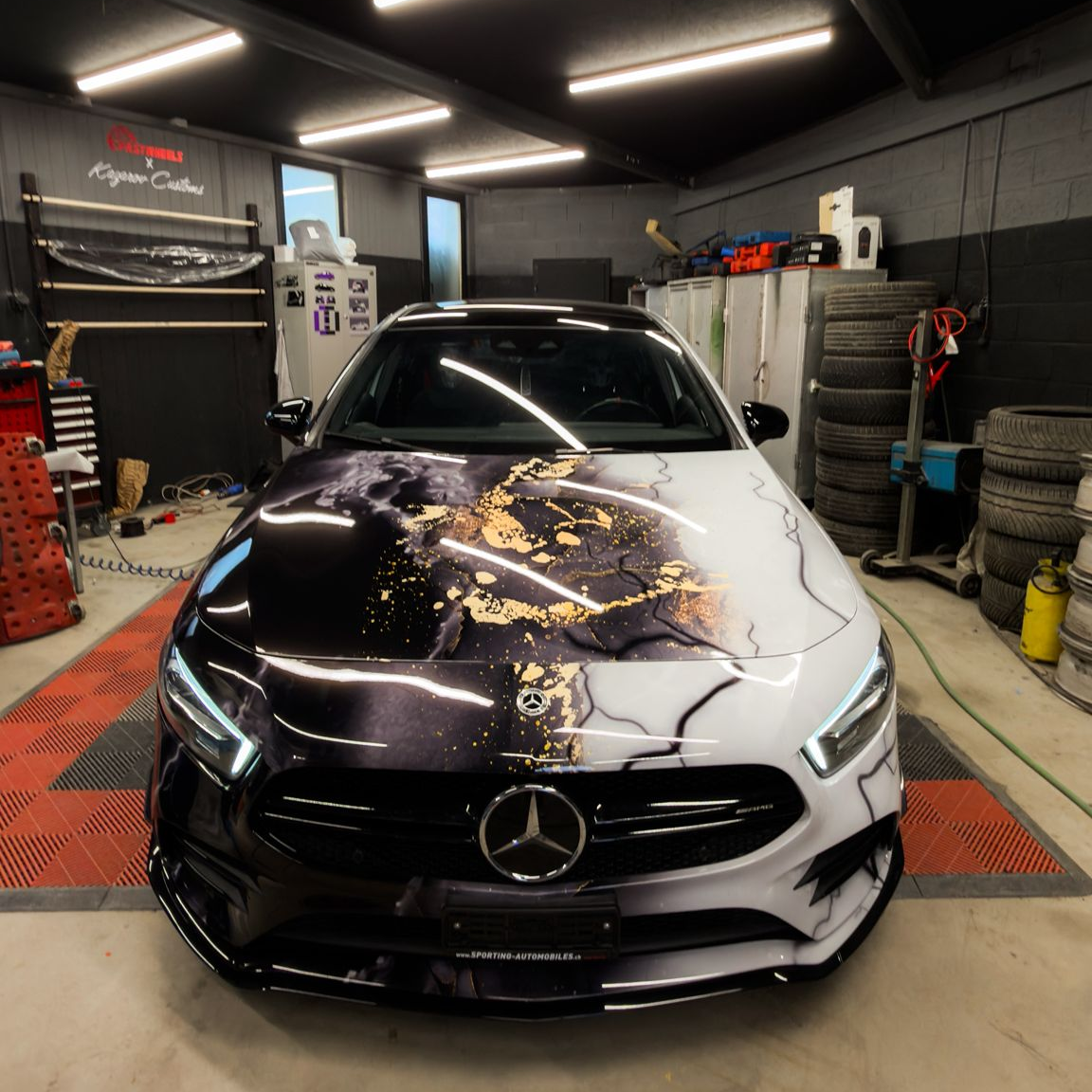 ALUKOVINYL marble print vinyl wrap film, premium custom car wrap with luxury marble texture.