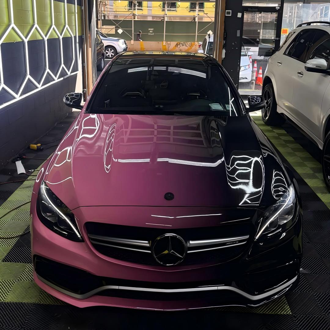 ALUKOVINYL Pink to Black Gradient Custom Printed Vinyl Wrap