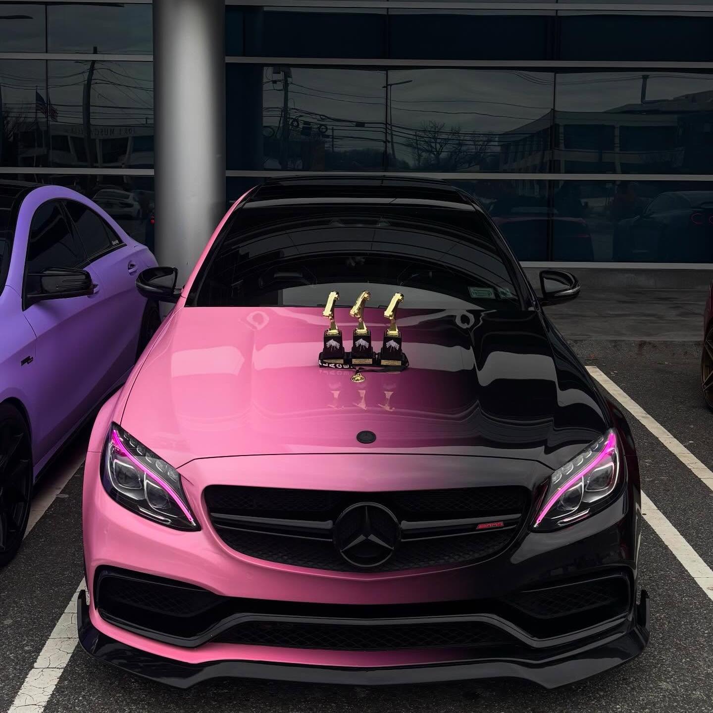ALUKOVINYL Pink to Black Gradient Custom Printed Vinyl Wrap