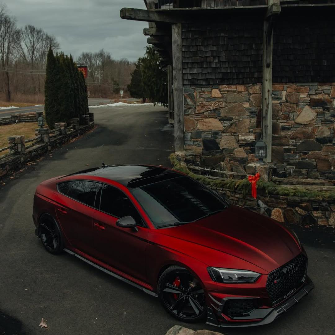 Audi with Romanee Red Satin Chrome Car Wrap