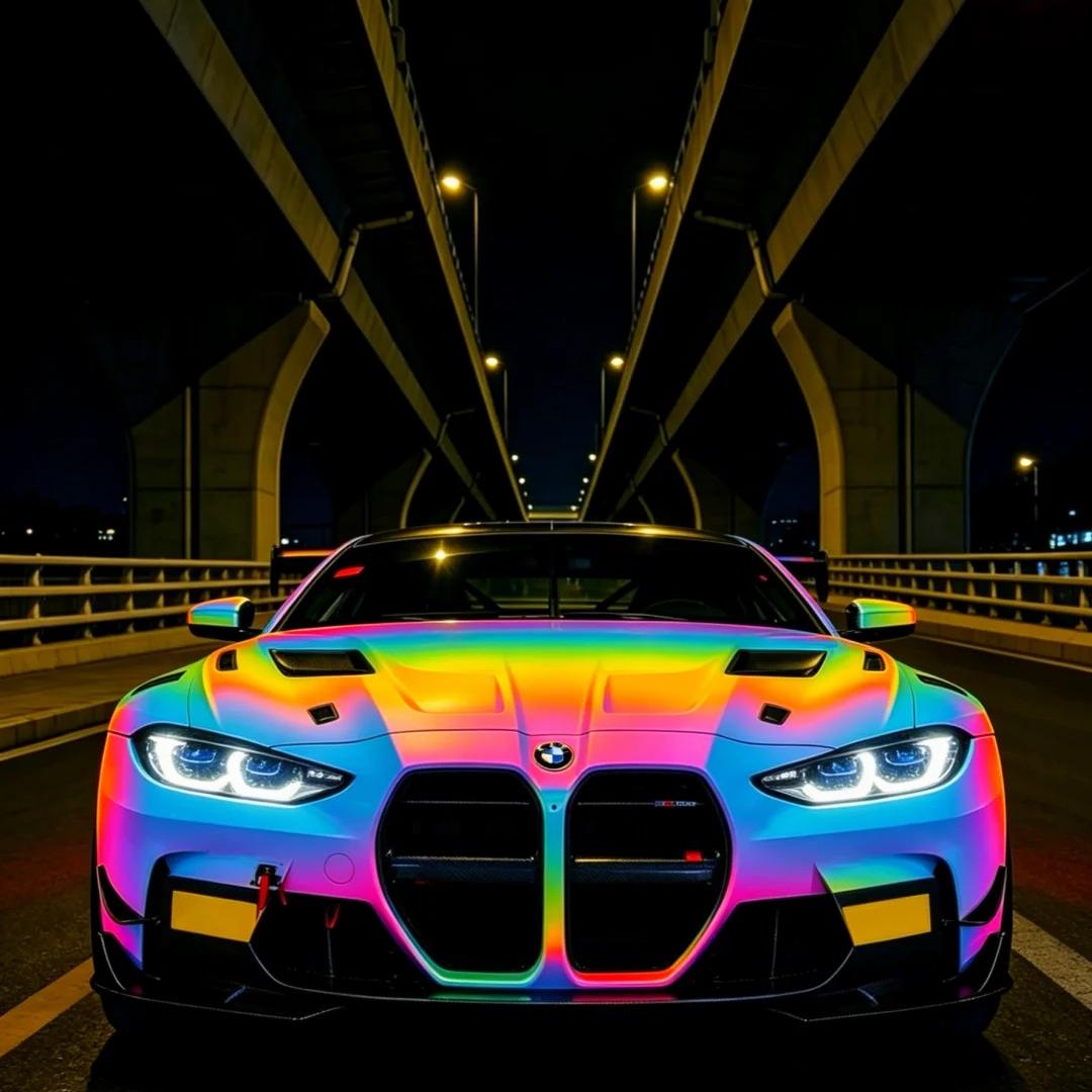 Rainbow Reflective Car Wrap