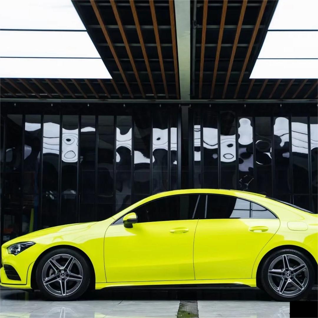 Gloss Acid Green Car Vinyl Wrap PET