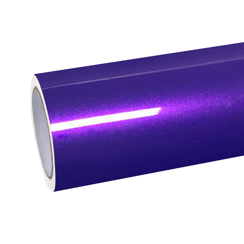 Premium roll of ALUKOCARWRAP Royalty Purple Car Wrap, showcasing the ultimate glass-like finish of this high-end Glossy Metallic Car Wrap.