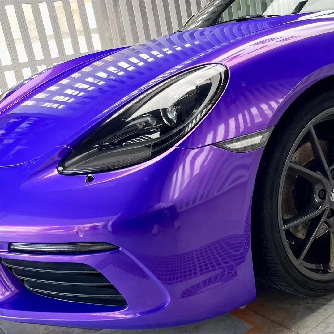 Glossy Metallic Royalty Purple Explosion Purple Vinyl Wrap PET