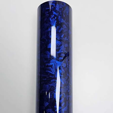 Gloss Blue Forged Carbon Fiber Car Vinyl Wrap PET