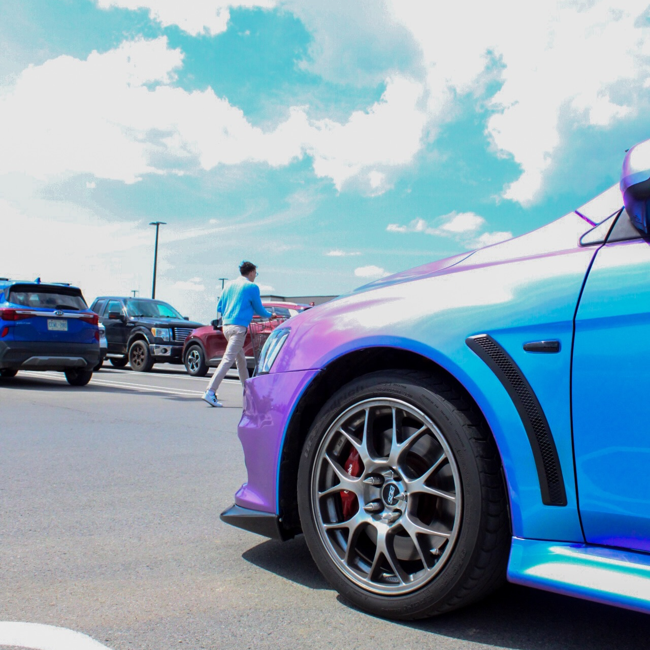 Gloss Chameleon Blue Purple Car Vinyl Wrap