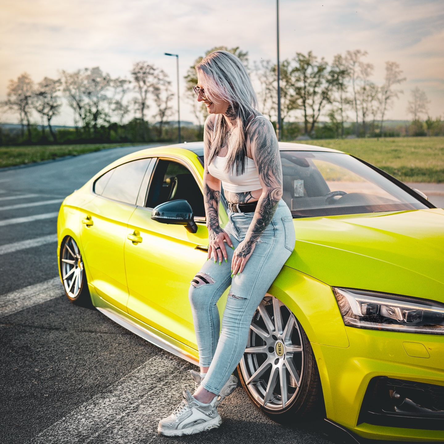 Gloss Fluorescent Neon Yellow Car Vinyl Wrap