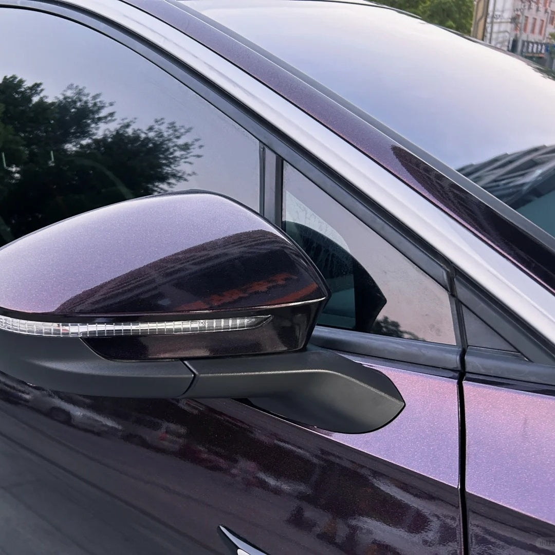 Gloss Glitter Starry Chameleon Black Red Car Vinyl Wrap PET