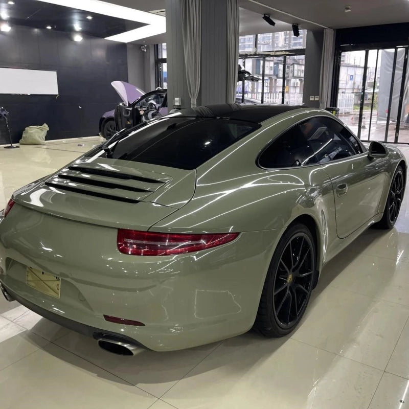 Super Glossy Khaki Green Car Vinyl Wrap PET