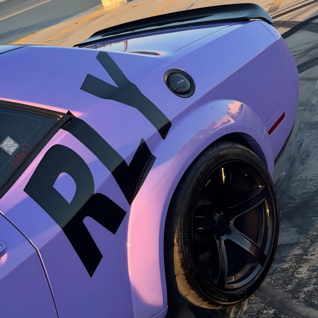 Gloss Macaron Lavender Purple Car Vinyl Wrap Tesla BMW PET