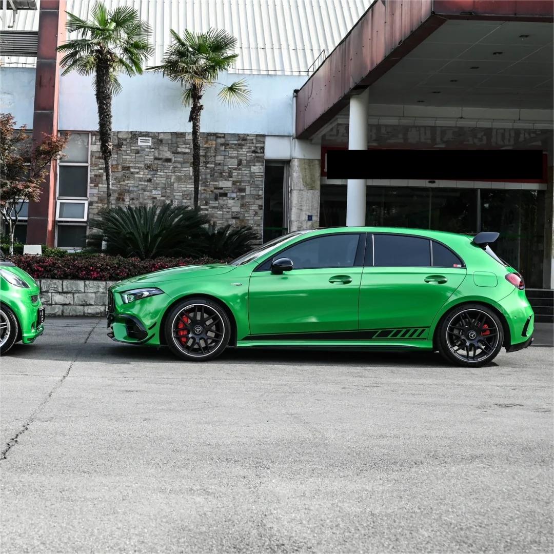 Gloss Metallic Diamond Lizard Green Car Vinyl Wrap