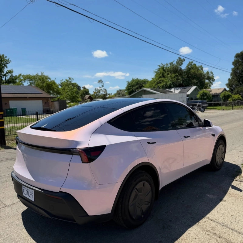 Gloss Metallic Chameleon Diamond Pollen Pink White Car Vinyl Wrap PET