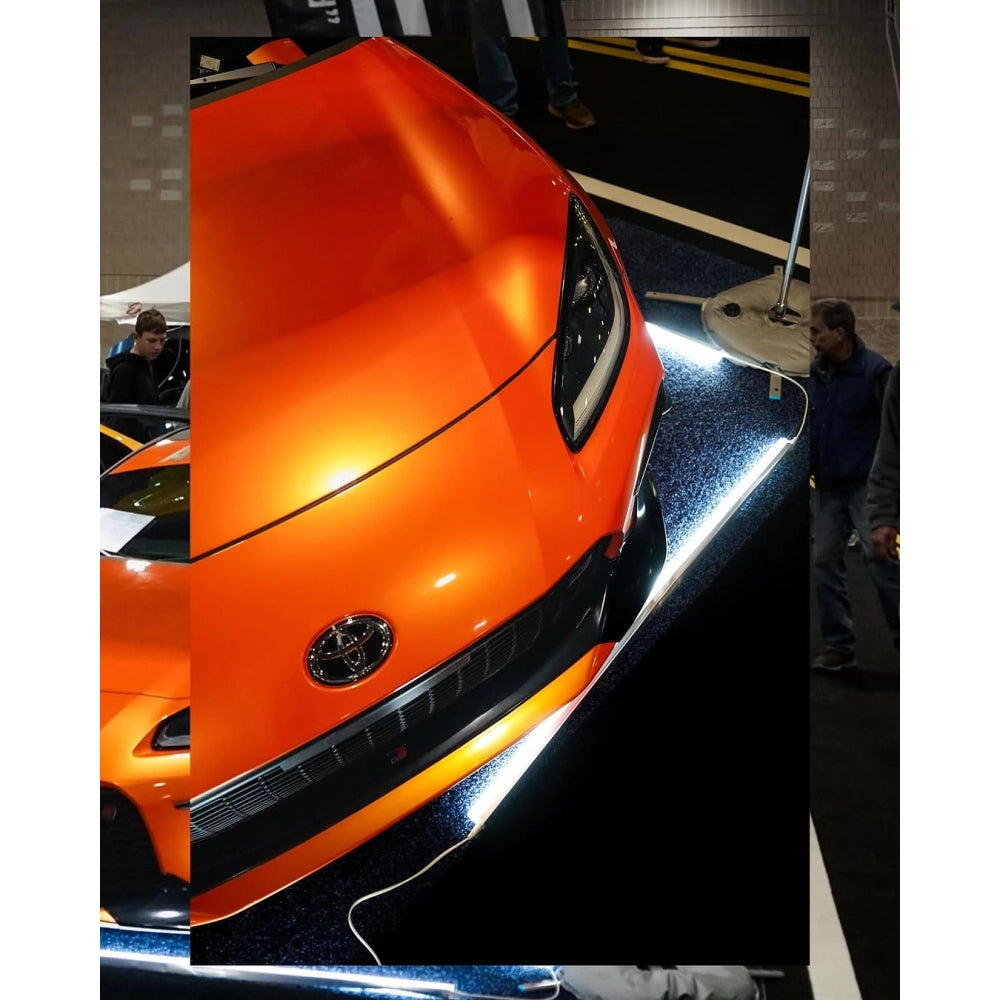 Gloss Metallic Fiery Orange Car Vinyl Wrap PET
