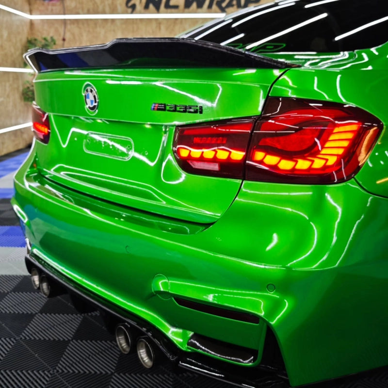Gloss Metallic Flame Green Car Vinyl Wrap PET
