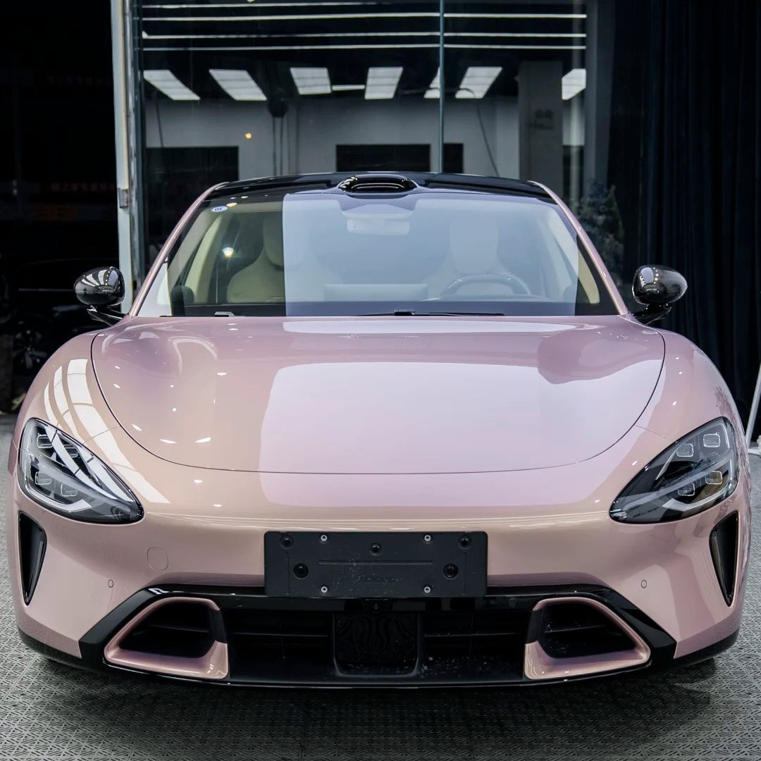 Gloss Pearl Rouge Pink Car Vinyl Wrap PET