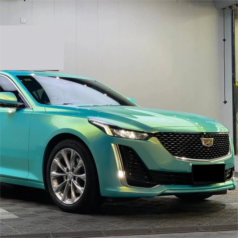 Gloss Metallic Neon Ice Blue Car Vinyl Wrap
