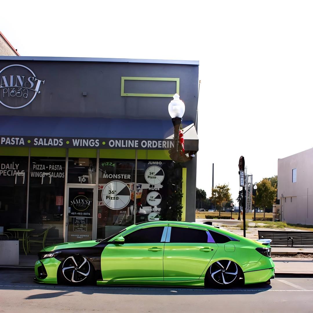 Glossy Apple Green Car Vinyl Wrap PET