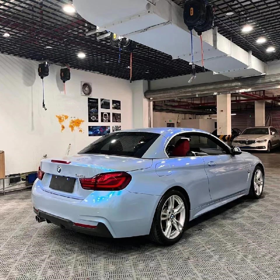 Gloss Metallic Grey Blue Car Vinyl Wrap PET