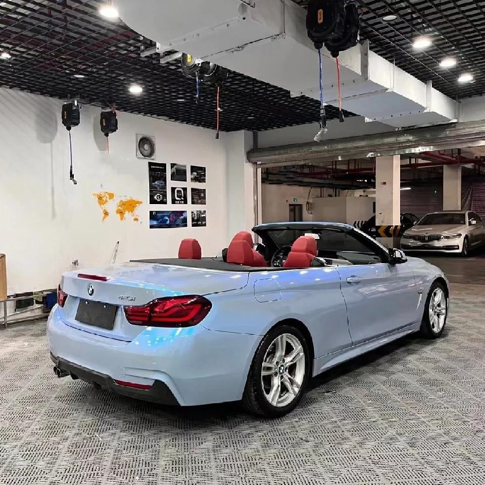 Gloss Metallic Grey Blue Car Vinyl Wrap PET