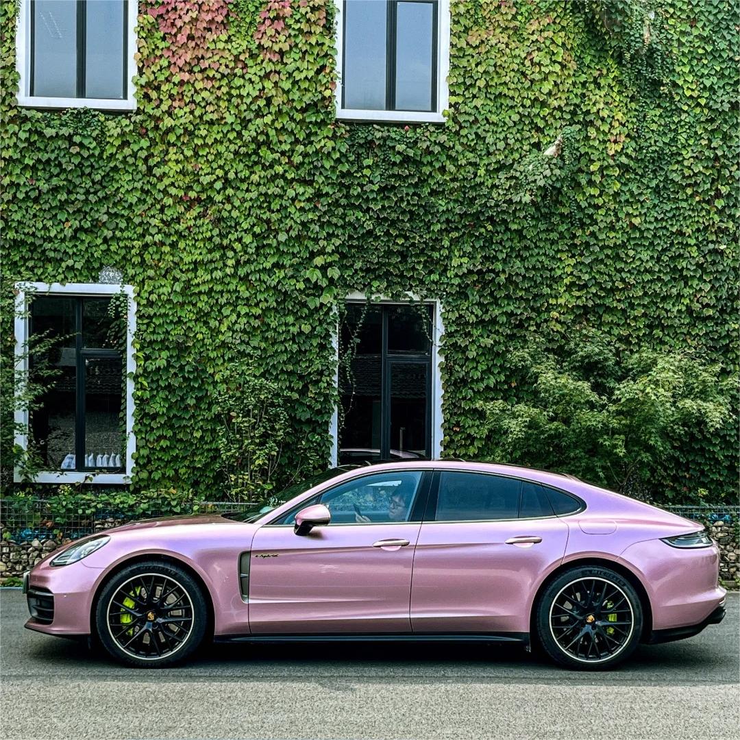 Gloss Metallic Passion Pink Car Vinyl Wrap PET