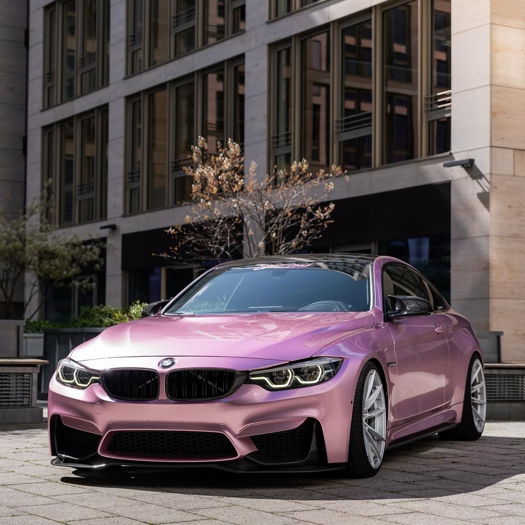 Gloss Metallic Passion Pink Car Vinyl Wrap PET
