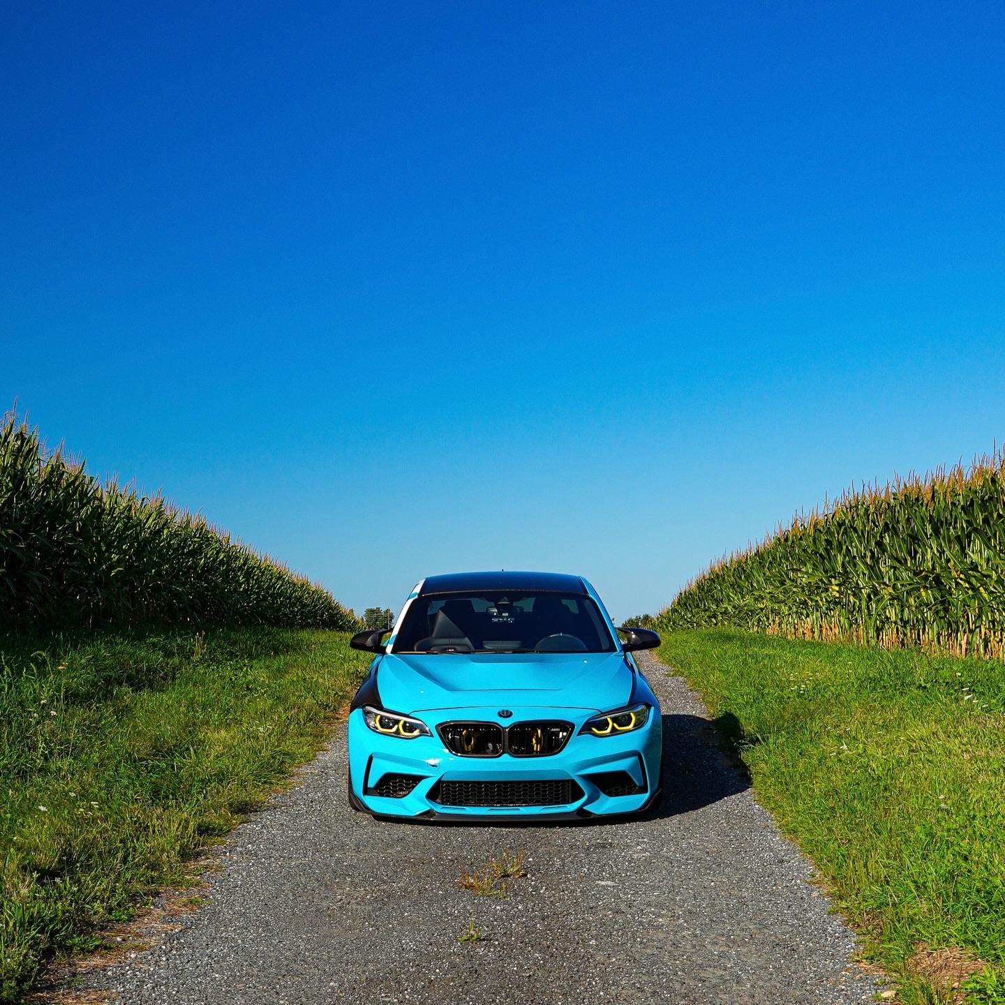 Gloss Miami Blue Car Vinyl Wrap Porsche PET