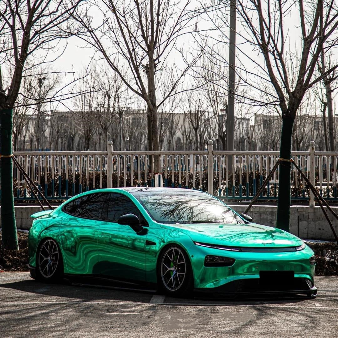 Gloss Mirror Chrome Green Car Vinyl Wrap PET
