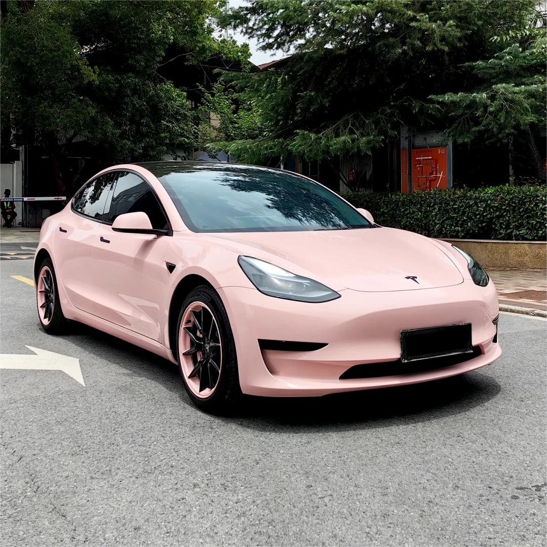 Gloss Pearl Baby Pink Car Vinyl Wrap PET