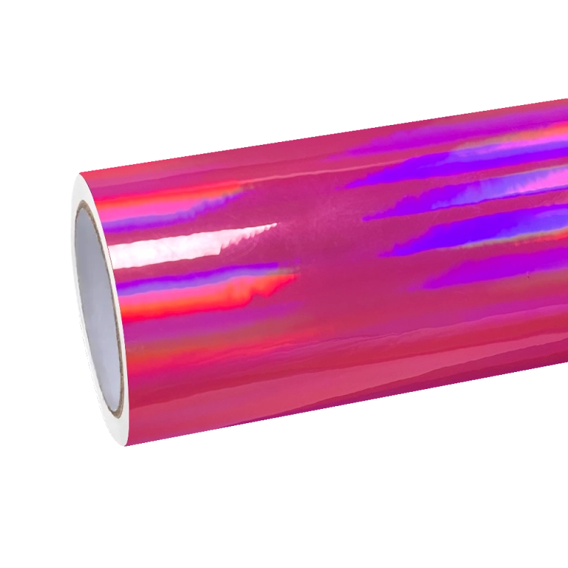 Aluko gloss holographic chrome laser car vinyl wrap roll, premium protective PET liner vinyl for professional wrap shops.