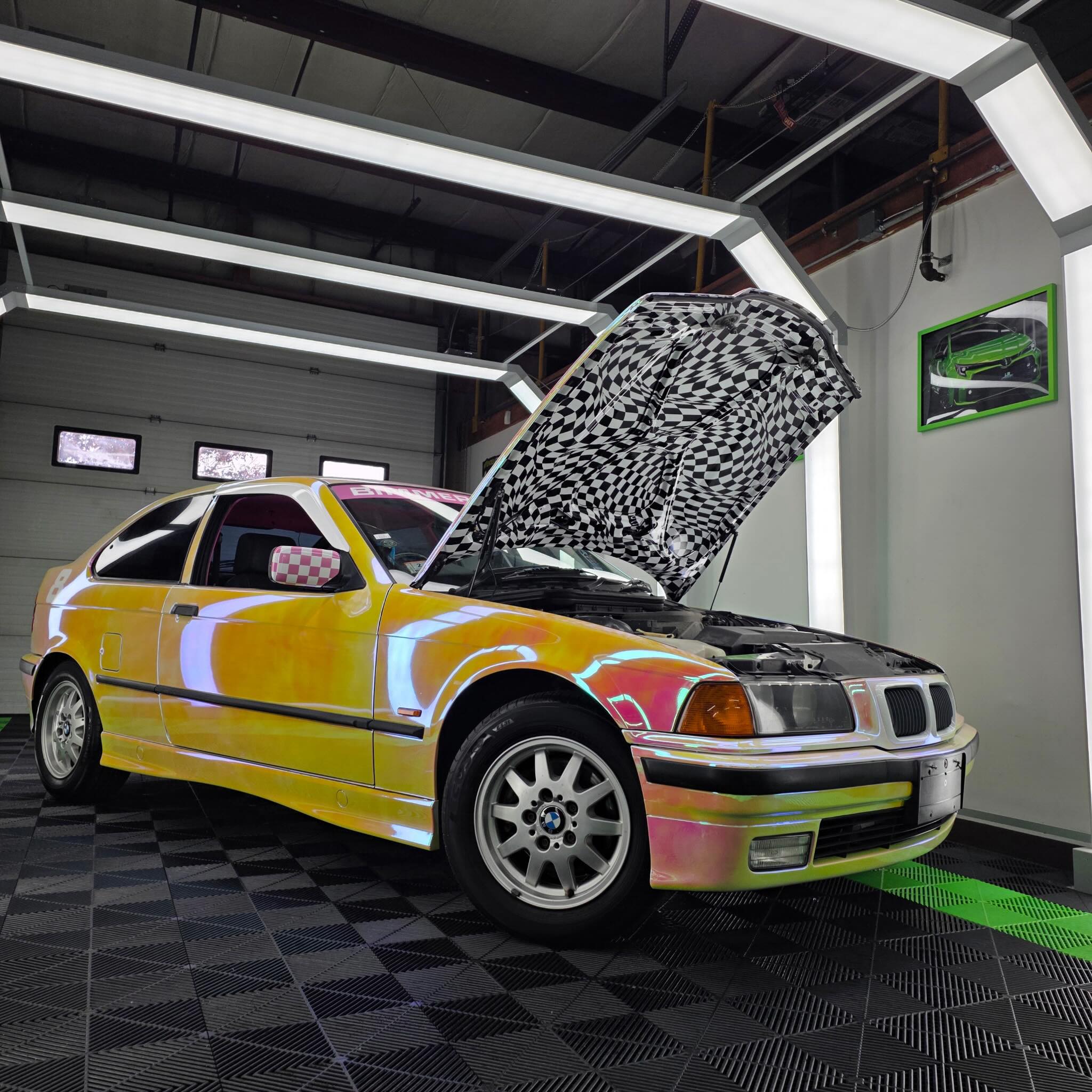 Gloss Rainbow Chrome Holographic Pink Car Vinyl Wrap