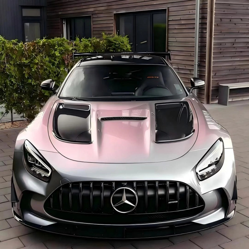 Ultra Gloss Metallic Chameleon Silver Sunset Pink Car Vinyl Wrap PET