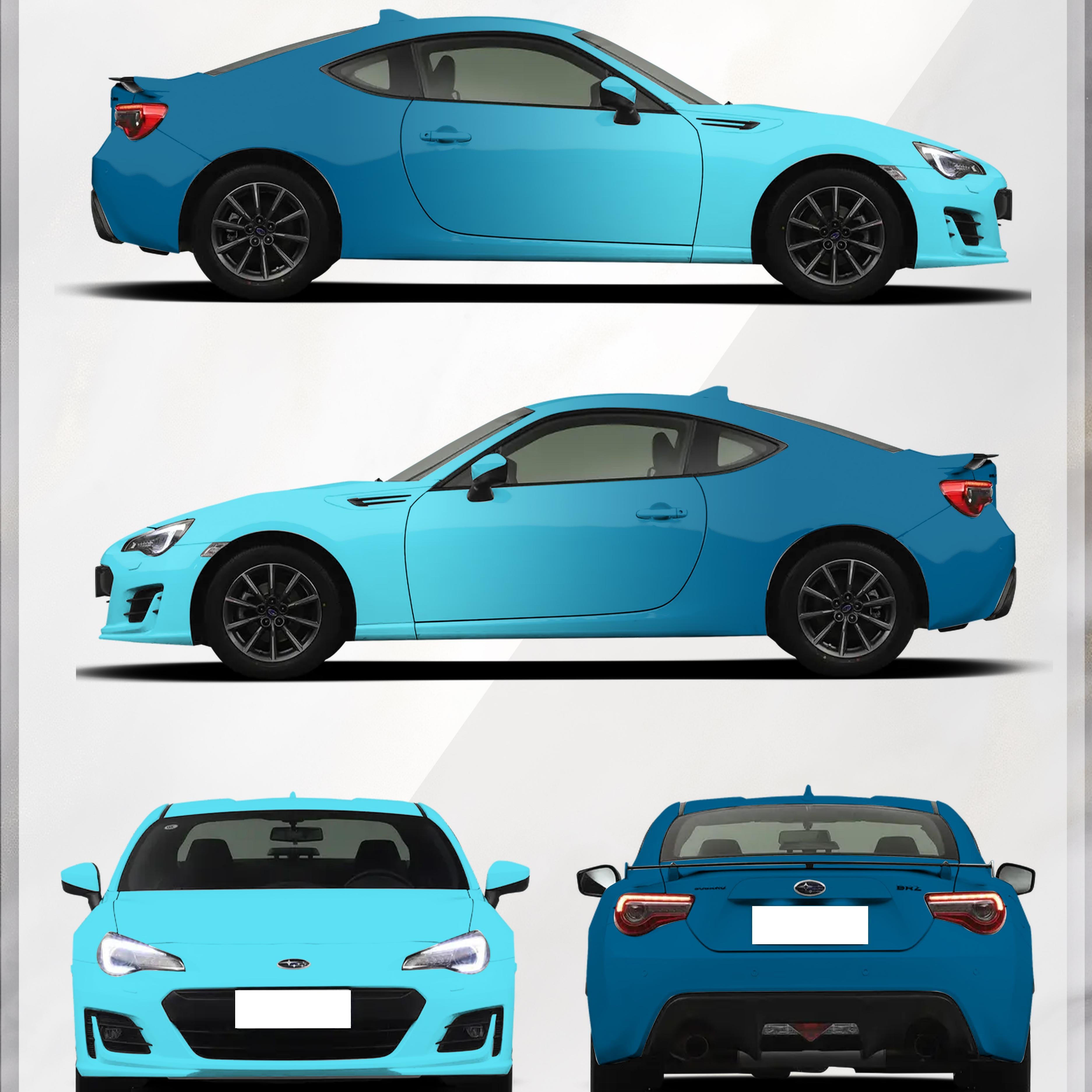 Light Blue to Dark Blue Gradient Custom Car Wraps Brz GT