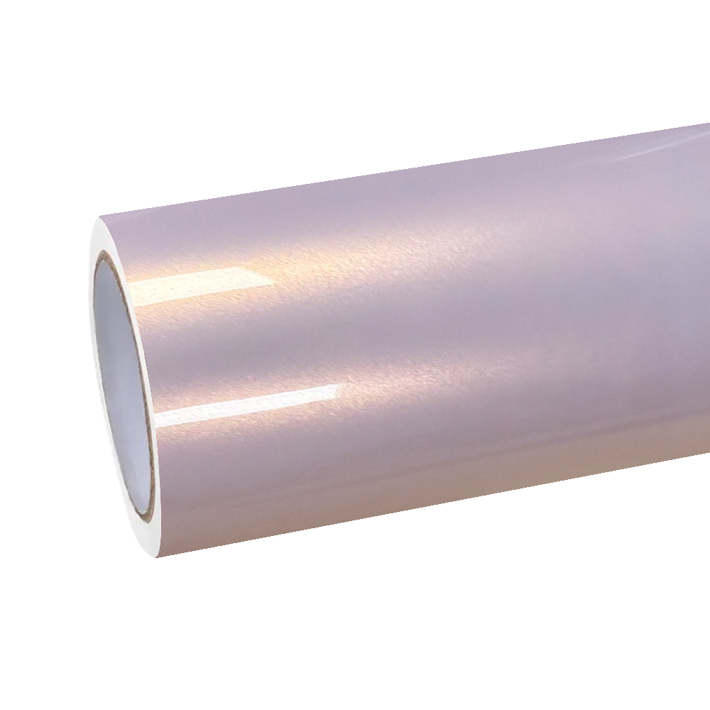 Color sample of ALIKOCARWRAP Gloss Liquid Champagne Pink Car Vinyl Wrap PET, a premium gloss pink car wrap alternative.