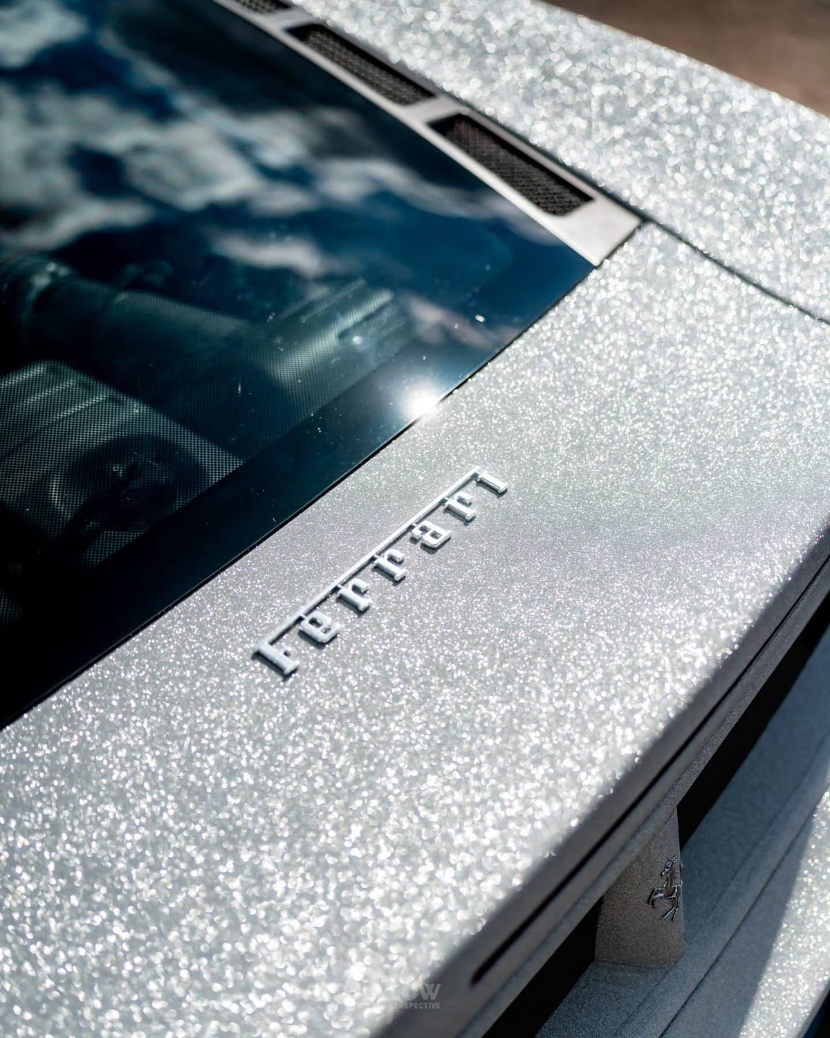 Matte Diamond Glitter Silver Car Vinyl Wrap