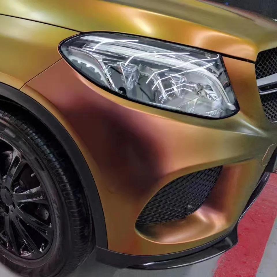 Matte Chameleon Gold Red Car Vinyl Wrap