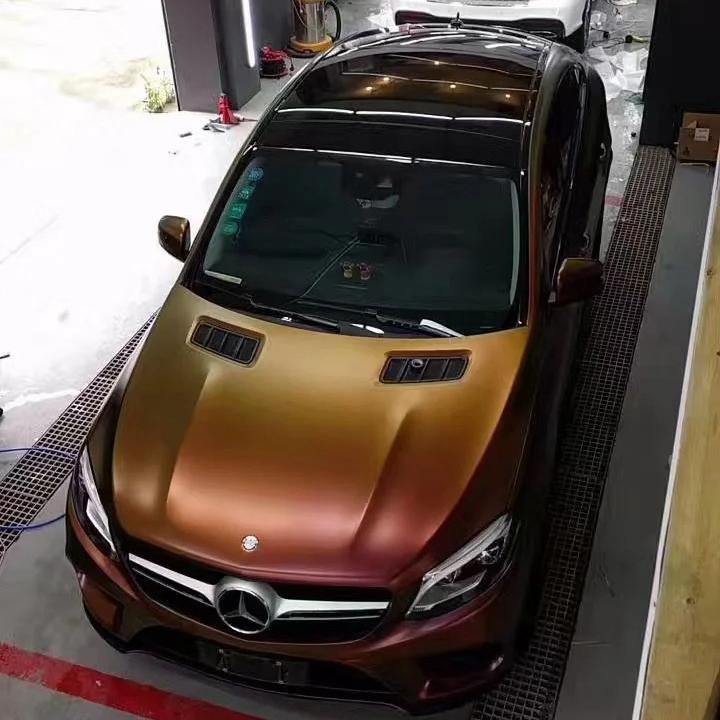 Matte Chameleon Gold Red Car Vinyl Wrap