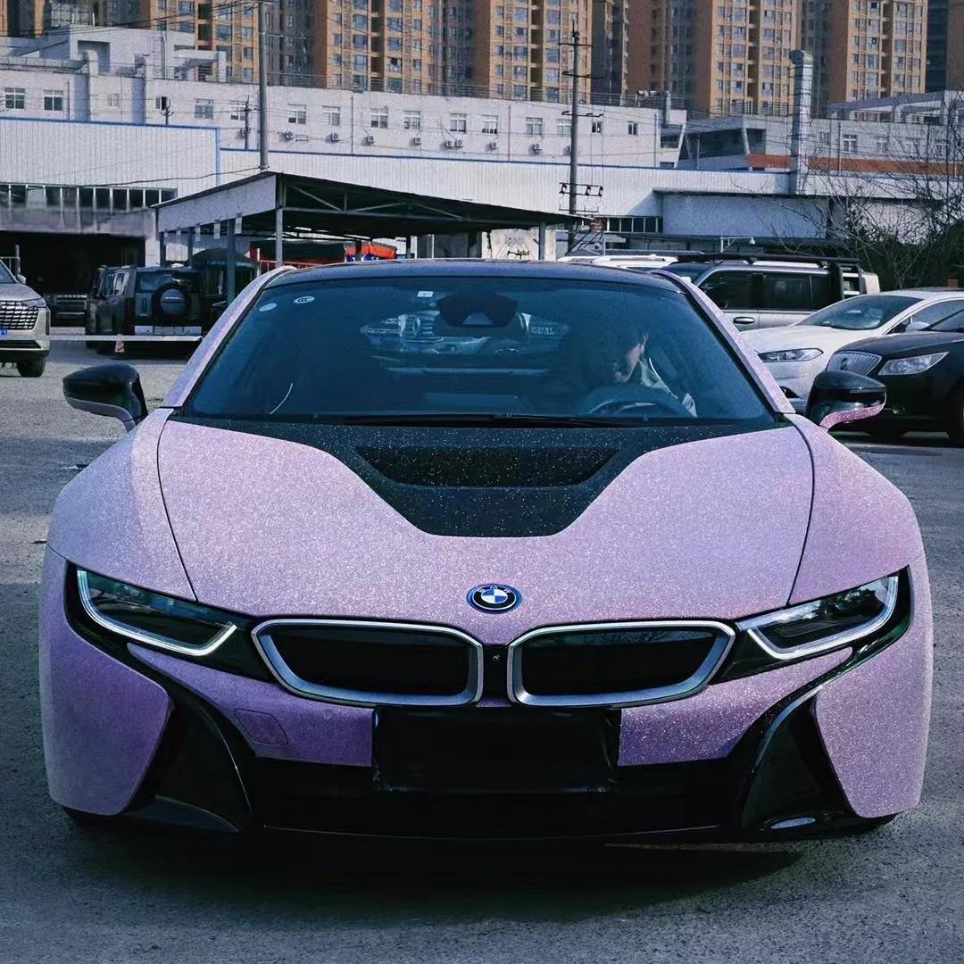Matte Diamond Glitter Purple Car Vinyl Wrap