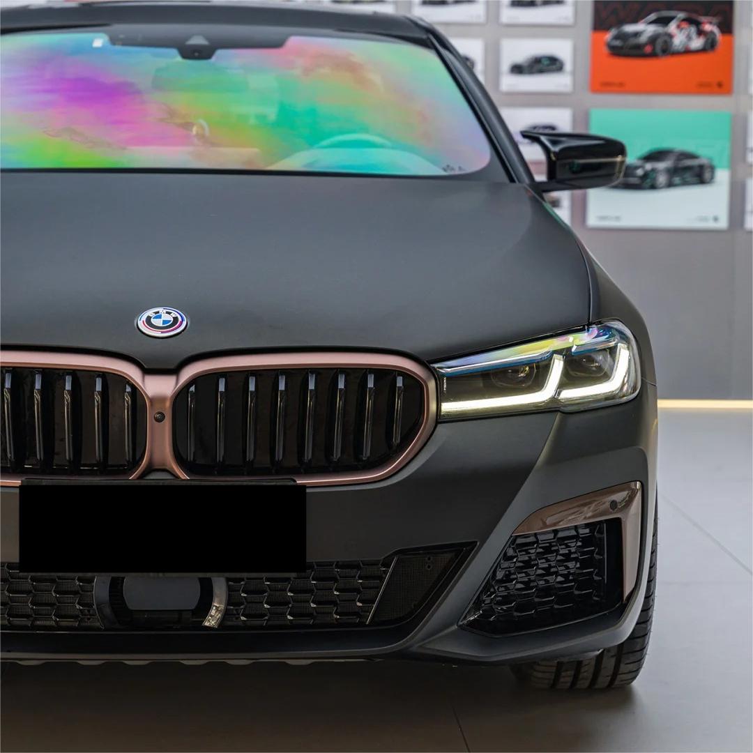 Matte Metallic Diamond Black Gold Car Vinyl Wrap