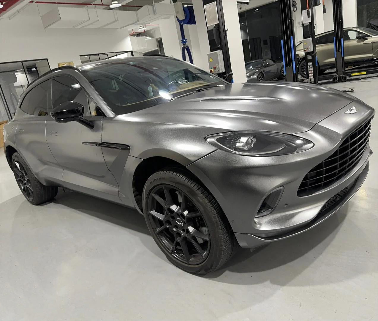 Matte Metallic Diamond Graphite Light Grey Car Vinyl Wrap