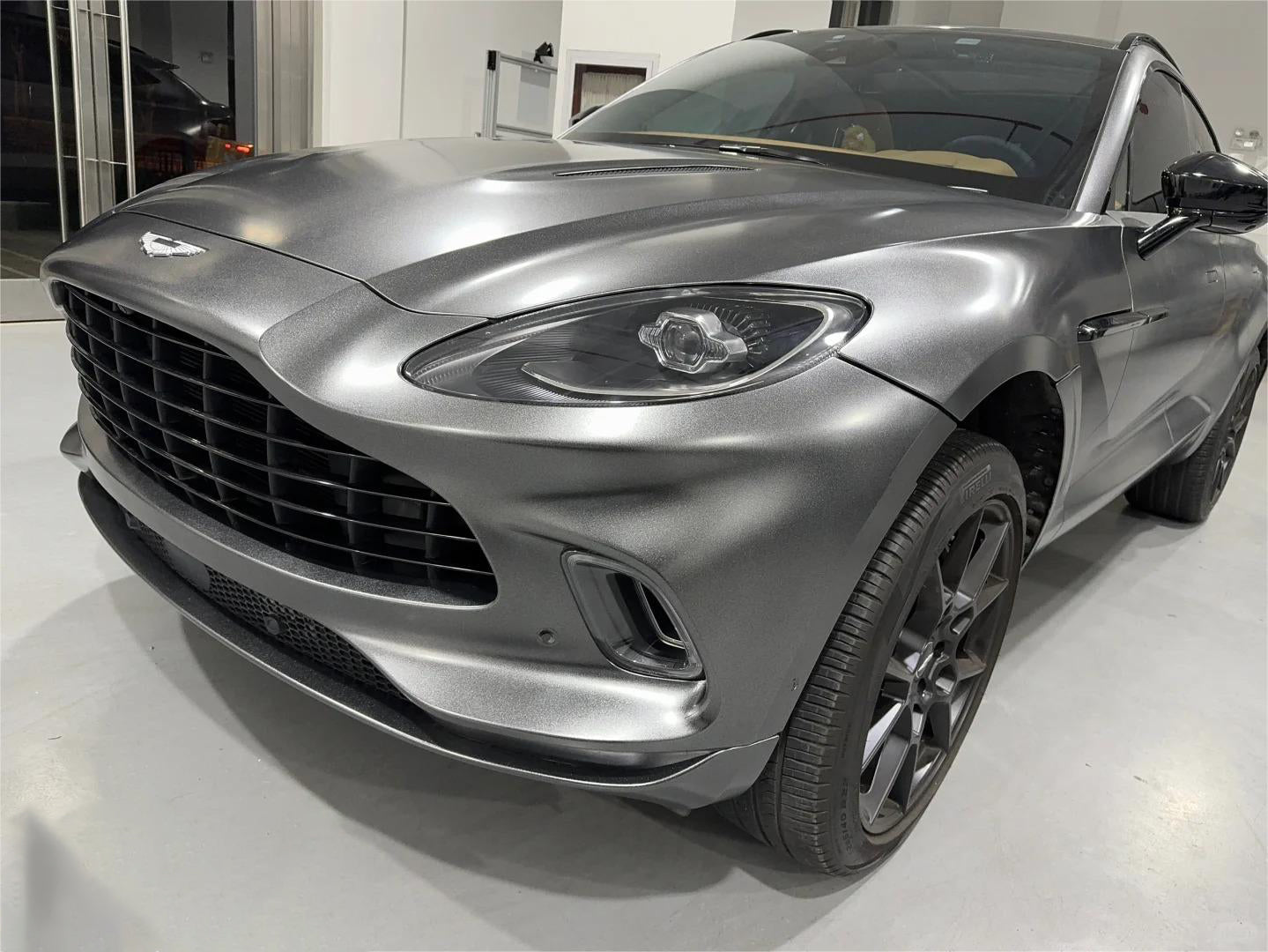 Matte Metallic Diamond Graphite Light Grey Car Vinyl Wrap