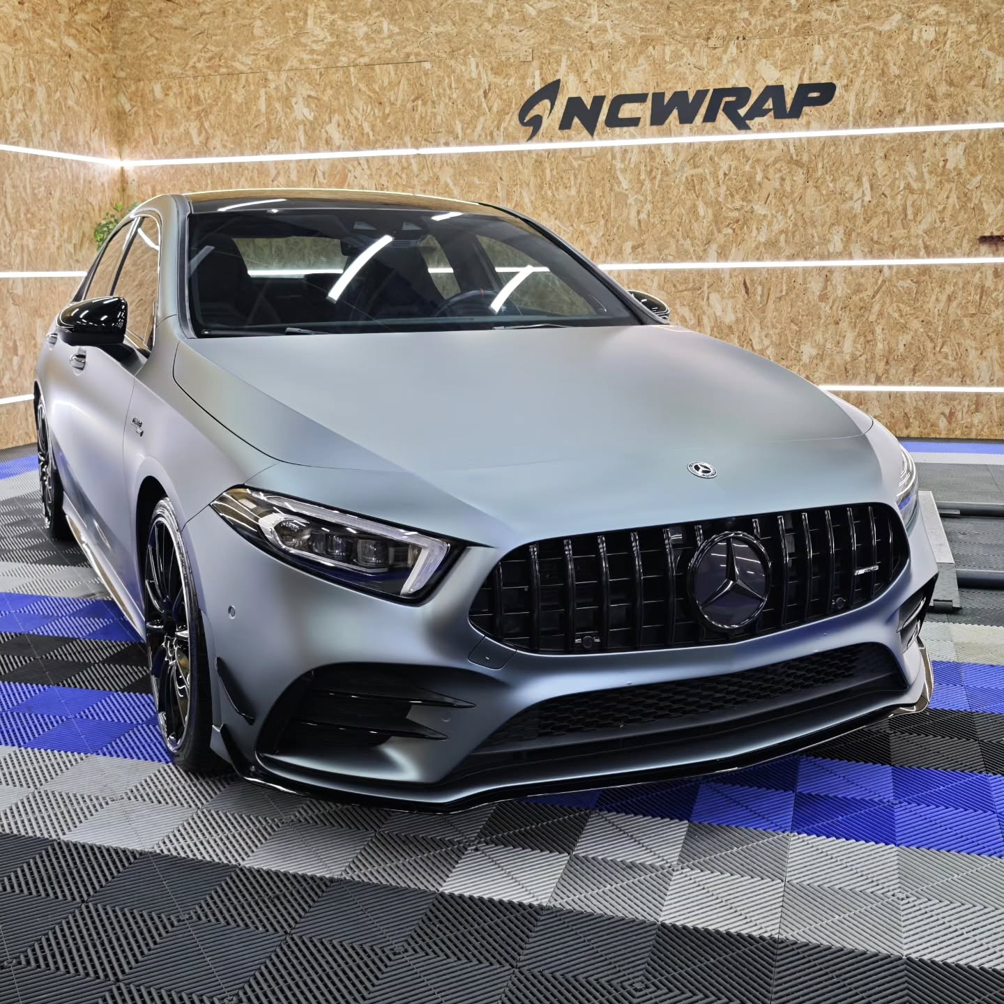 Ultra Matte Metallic Grey Blue Car Vinyl Wrap |Gray Blue Car Wrap PET