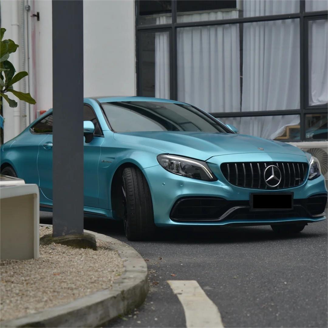 Matte Metallic Lake Blue Car Vinyl Wrap